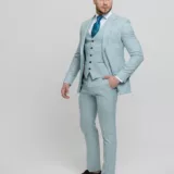 Костюм-тройка мятный оттенок Вечерние мужские костюмы