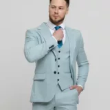 Костюм-тройка мятный оттенок Вечерние мужские костюмы
