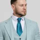 Костюм-тройка мятный оттенок Вечерние мужские костюмы