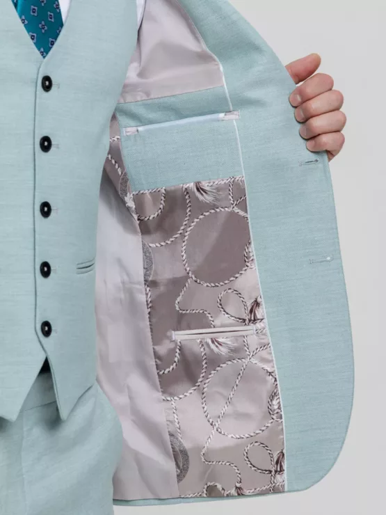 Костюм-тройка мятный оттенок Вечерние мужские костюмы