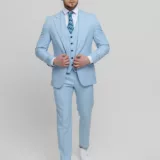 Костюм-тройка небесно-голубой цвет Каталог