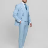 Костюм-тройка небесно-голубой цвет Каталог