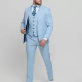 Костюм-тройка небесно-голубой цвет Каталог