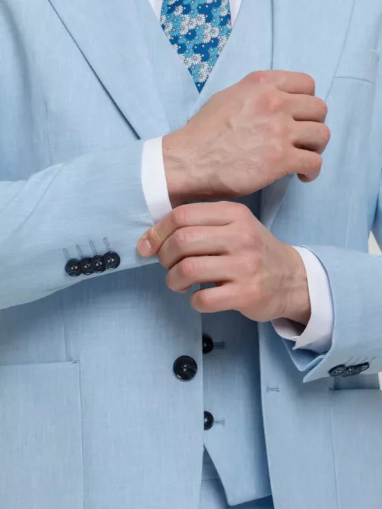 Костюм-тройка небесно-голубой цвет Каталог