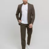 Костюм-двойка casual модель шоколадный оттенок Брючные мужские костюмы