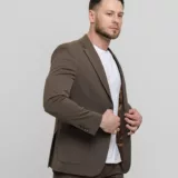 Костюм-двойка casual модель шоколадный оттенок Брючные мужские костюмы
