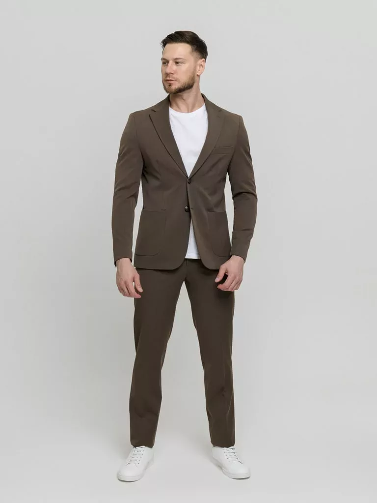 Костюм-двойка casual модель шоколадный оттенок Каталог