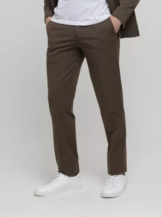 Костюм-двойка casual модель шоколадный оттенок Брючные мужские костюмы