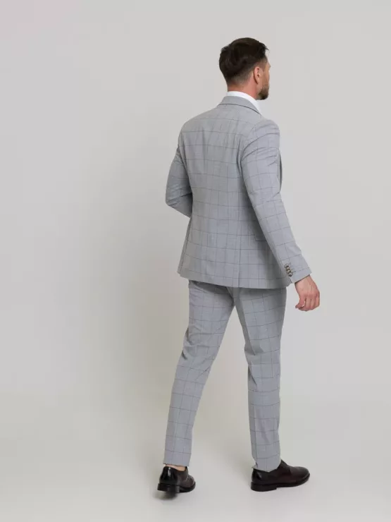 Костюм-тройка цвет серый в клетку Каталог