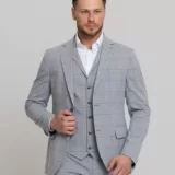 Костюм-тройка цвет серый в клетку Каталог