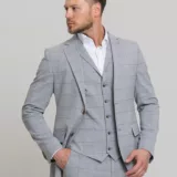 Костюм-тройка цвет серый в клетку Каталог