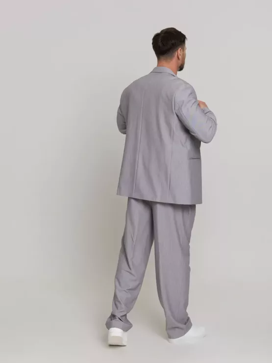 Оверсайз двубортный светло-серого цвета Каталог