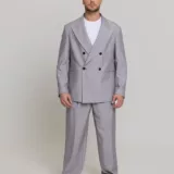 Оверсайз двубортный светло-серого цвета Каталог