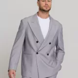 Оверсайз двубортный светло-серого цвета Каталог