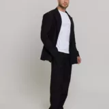 Оверсайз двубортный матово-черного цвета Каталог