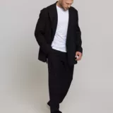 Оверсайз двубортный матово-черного цвета Каталог