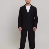 Оверсайз двубортный матово-черного цвета Каталог