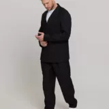 Оверсайз двубортный матово-черного цвета Каталог