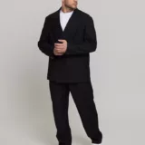 Оверсайз двубортный матово-черного цвета Каталог