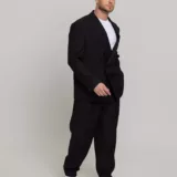 Оверсайз двубортный матово-черного цвета Каталог