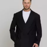 Оверсайз двубортный матово-черного цвета Каталог