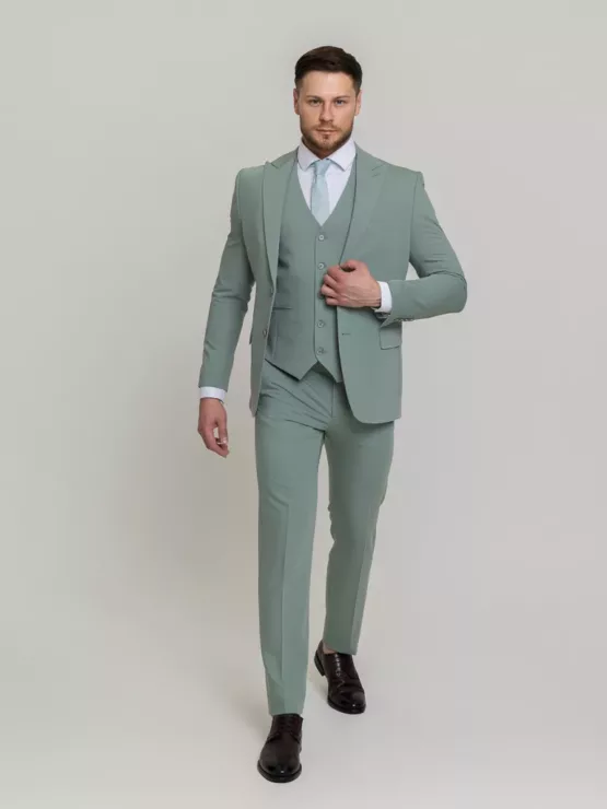 Костюм-тройка мятный цвет Костюмы мужские классические