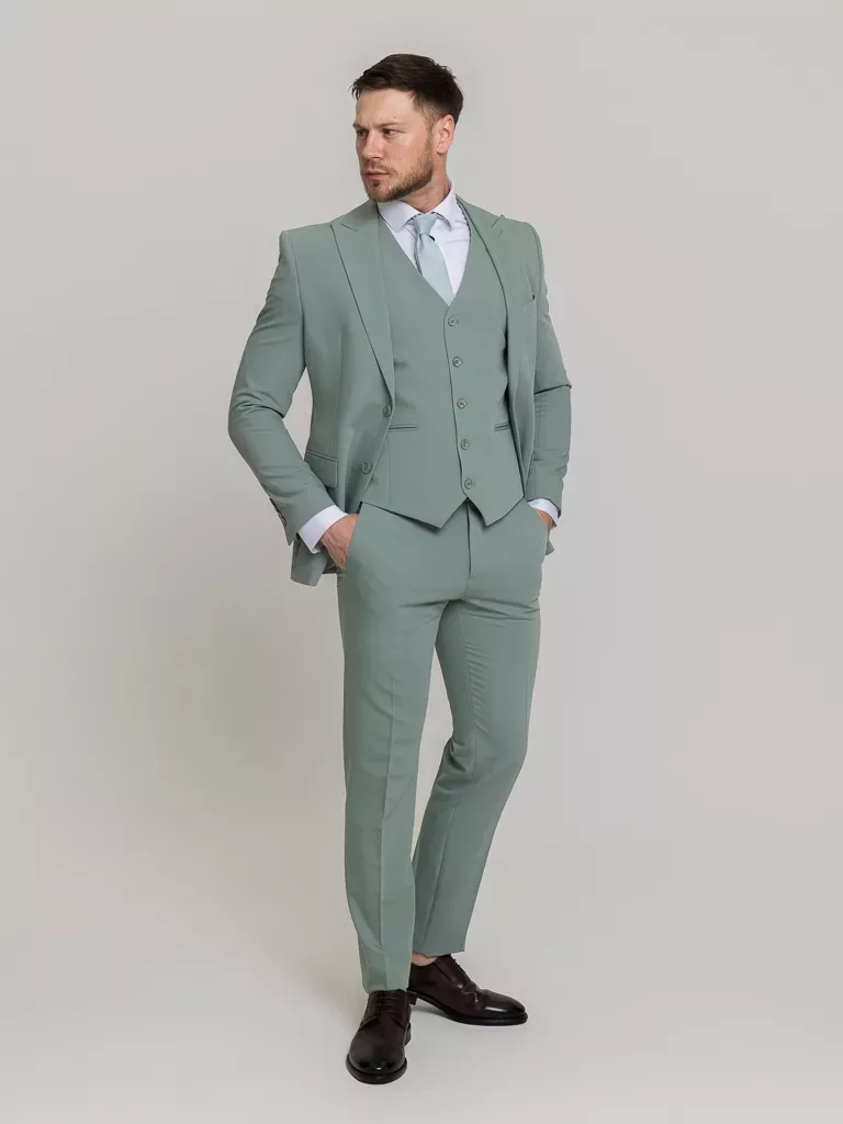 Костюм-тройка мятный цвет Костюмы мужские классические