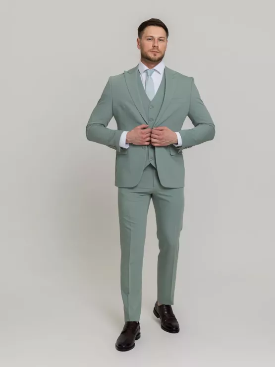 Костюм-тройка мятный цвет Костюмы мужские классические