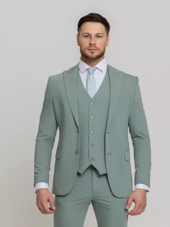Костюм-тройка мятный цвет Костюмы мужские классические
