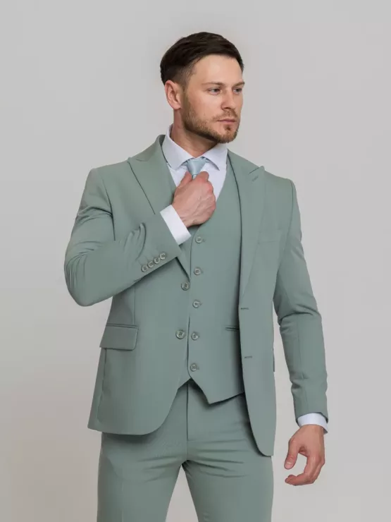 Костюм-тройка мятный цвет Костюмы мужские классические