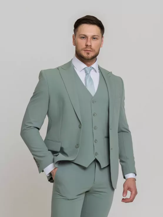 Костюм-тройка мятный цвет Костюмы мужские классические