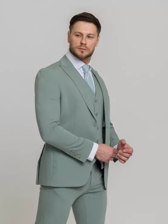 Костюм-тройка мятный цвет Костюмы мужские классические
