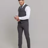 Костюм-тройка  дымчато-серый цвет Брючные мужские костюмы