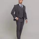 Костюм-тройка  дымчато-серый цвет Брючные мужские костюмы