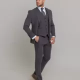 Костюм-тройка  дымчато-серый цвет Брючные мужские костюмы