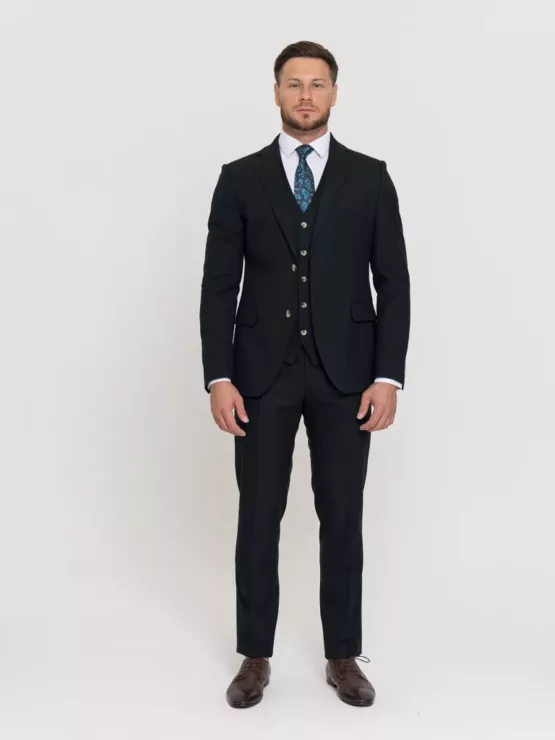 Костюм-тройка темно-зеленого цвета Костюм на свадьбу