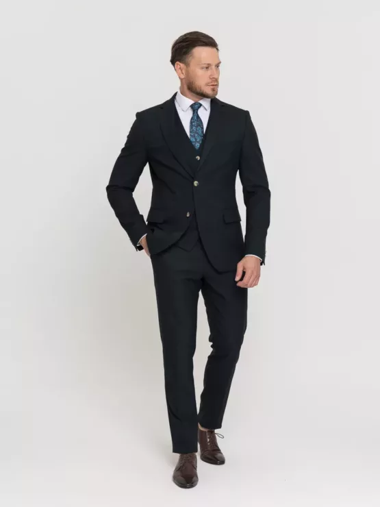 Костюм-тройка темно-зеленого цвета Костюм на свадьбу