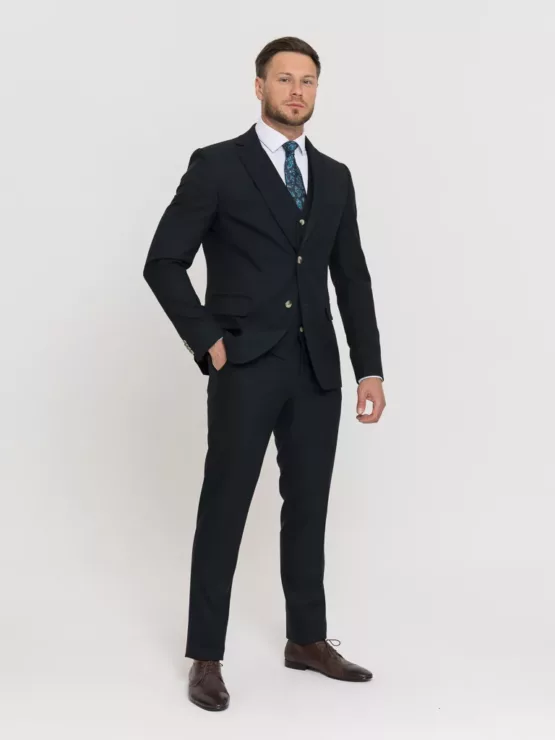 Костюм-тройка темно-зеленого цвета Костюм на свадьбу