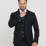 Костюм-тройка темно-зеленого цвета Костюм на свадьбу