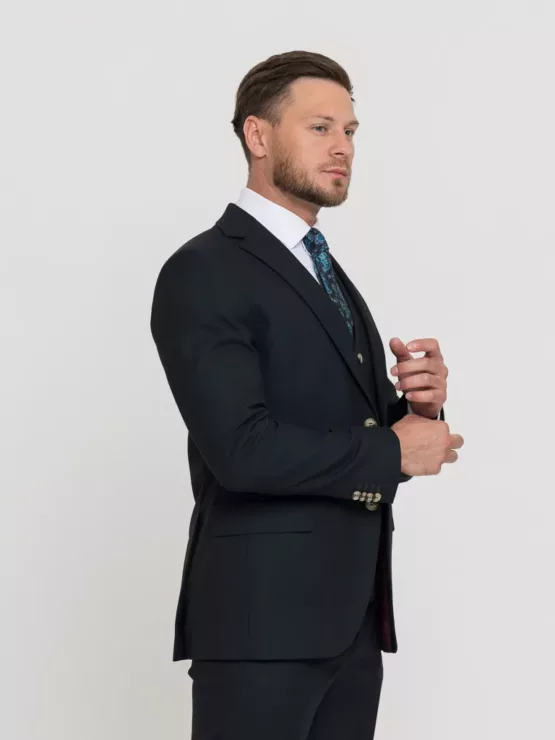 Костюм-тройка темно-зеленого цвета Костюм на свадьбу