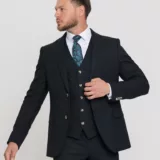 Костюм-тройка темно-зеленого цвета Костюм на свадьбу