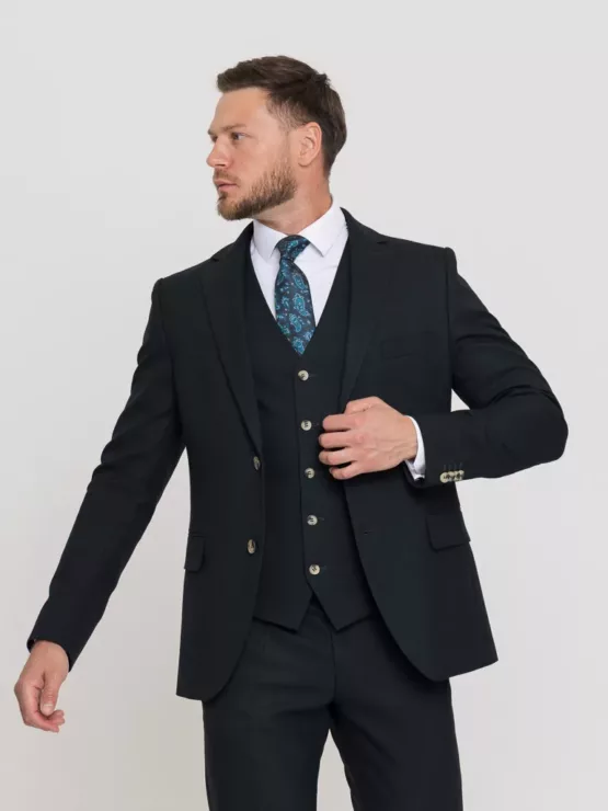 Костюм-тройка темно-зеленого цвета Костюм на свадьбу