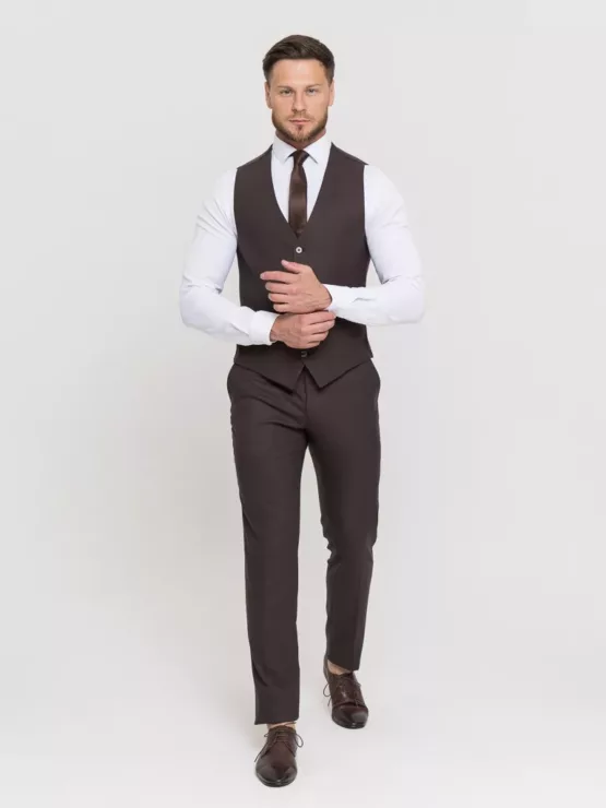 Костюм-тройка шоколадный оттенок Костюм на свадьбу