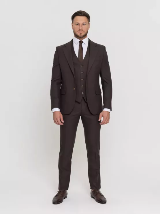 Костюм-тройка шоколадный оттенок Костюм на свадьбу
