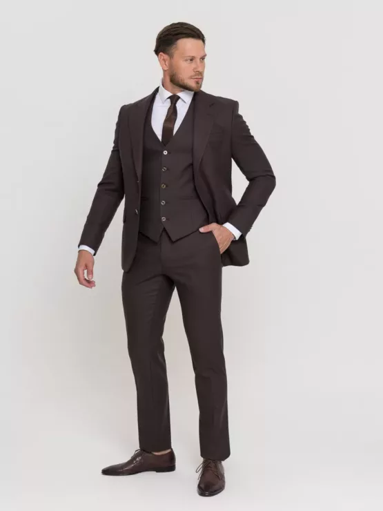 Костюм-тройка шоколадный оттенок Костюм на свадьбу