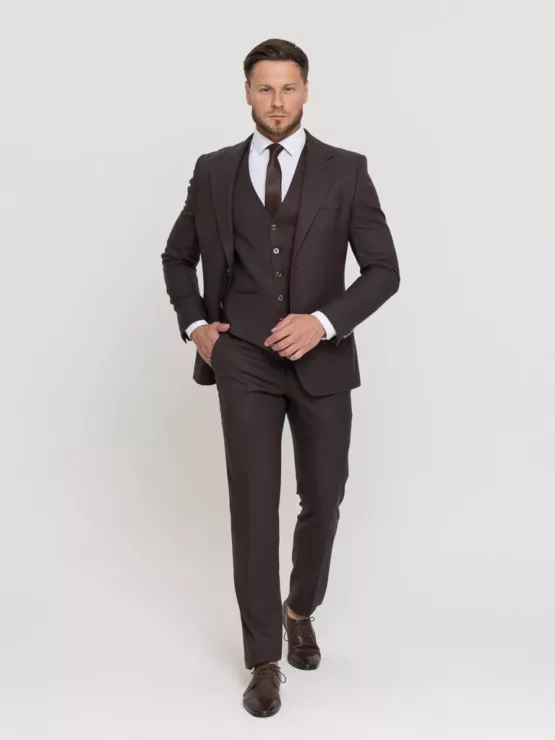 Костюм-тройка шоколадный оттенок Костюм на свадьбу