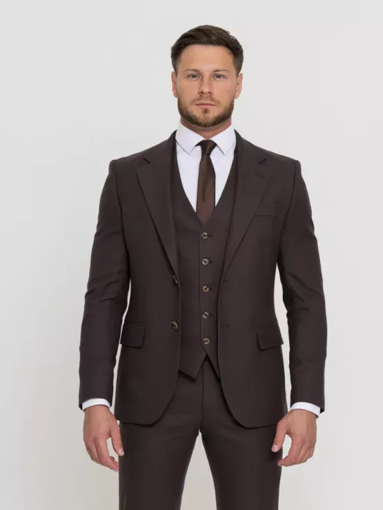 Костюм-тройка шоколадный оттенок Костюм на свадьбу