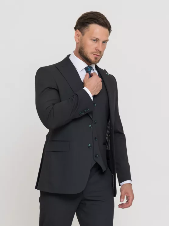 Костюм-тройка болотного цвета Костюм на свадьбу