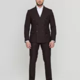 Двубортный костюм шоколадный цвет Костюм двойка