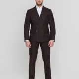 Двубортный костюм шоколадный цвет Костюм двойка